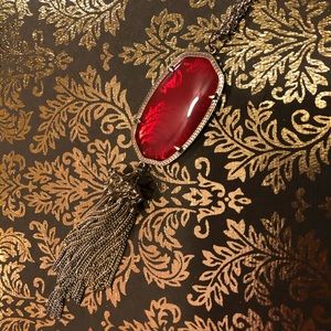 Kendra Scott Red Rayne Necklace in Gold